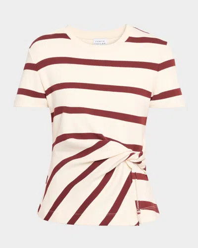 Tanya Taylor Carlita Short-sleeve Twist Top In Brown