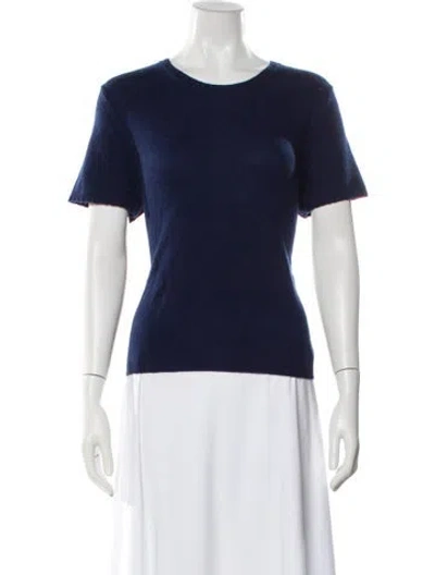 Pre-owned Tanya Taylor Cashmere Crew Neck T-shirt In Blue