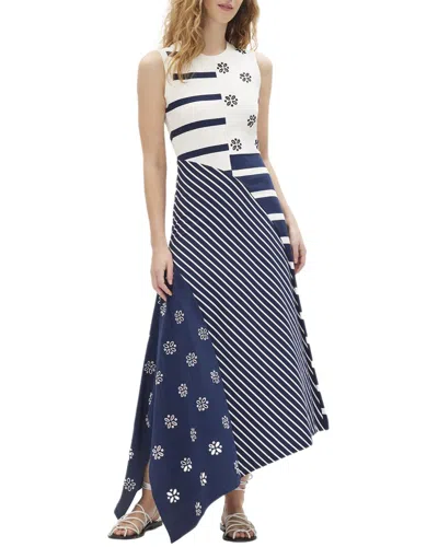 Tanya Taylor Cassidy Midi Dress In Maritime Blue Multi