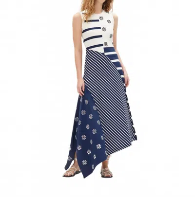 Tanya Taylor Cassidy Midi Dress In Maritime Blue Multi
