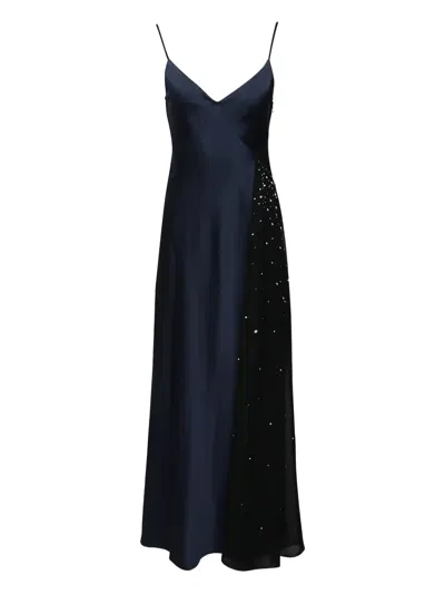 Tanya Taylor Catalina Embellished V-neck Maxi Dress In Blue