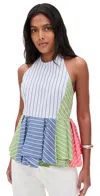 Tanya Taylor Celeste Top White Multi Mix In White Multi Mix