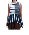 Tanya Taylor Chantel Stripe Sleeveless Top In Blue