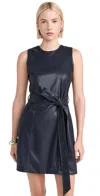 Tanya Taylor Claudia Belted Vegan Leather Mini Dress In Multi