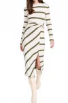 Tanya Taylor Cody Dress In Cream/fern Stripe In White