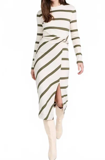 Tanya Taylor Cody Dress In Cream/fern Stripe In White
