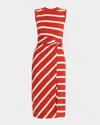 Tanya Taylor Cody Sleeveless Striped Midi Dress In Multi