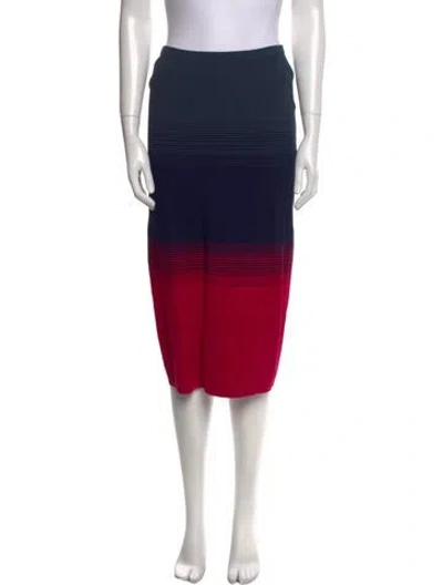 Pre-owned Tanya Taylor Colorblock Pattern Knee-length Skirt In Blue