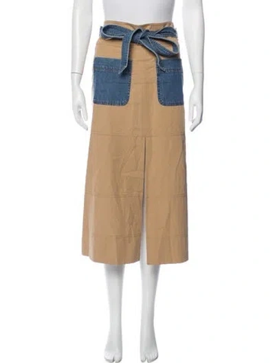 Pre-owned Tanya Taylor Colorblock Pattern Midi Length Skirt In Neutral