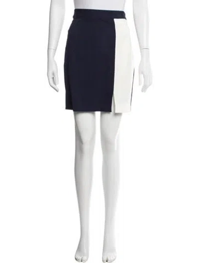 Pre-owned Tanya Taylor Colorblock Pattern Mini Skirt In Burgundy