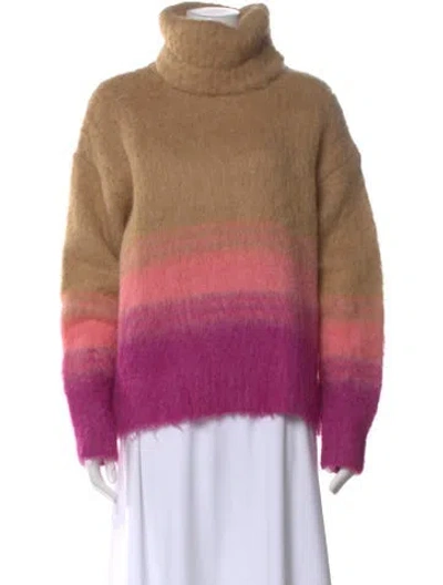 Pre-owned Tanya Taylor Colorblock Pattern Turtleneck Sweatshirt In Neutral