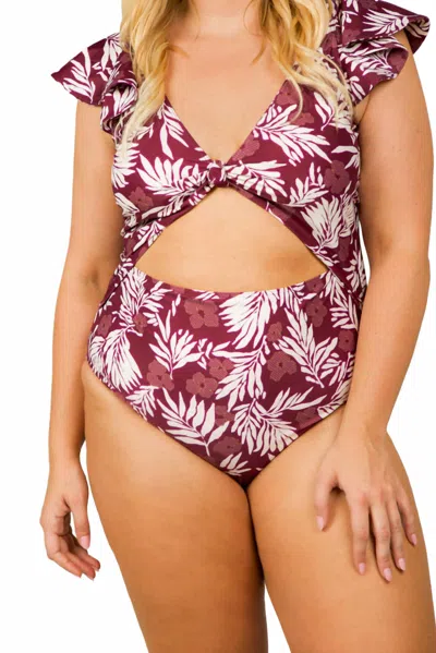Tanya Taylor Coraline One Piece In Midnight Plum In Multi