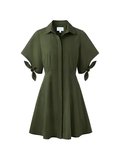 Tanya Taylor Corinna Tie-cuff Dress In Green