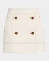 Tanya Taylor Court Double-breasted Mini Skirt In Chalk