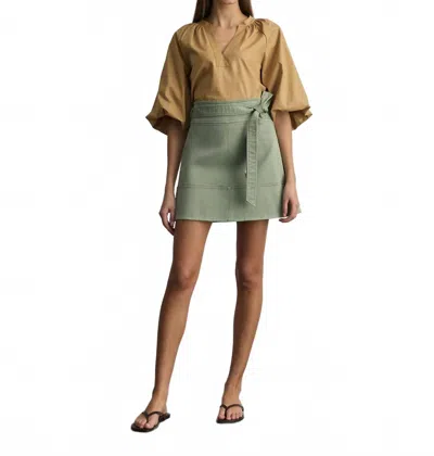 Tanya Taylor Courtney Mini Skirt In Pistachio Green In Multi