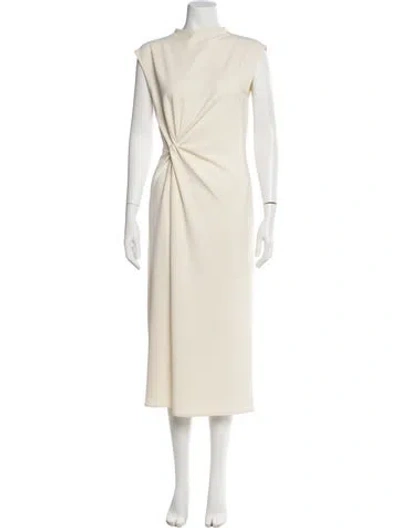 Pre-owned Tanya Taylor Cowl Neck Long Dress In Neutral