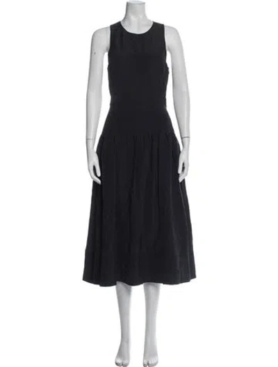 Pre-owned Tanya Taylor Crew Neck Long Dress In Blue