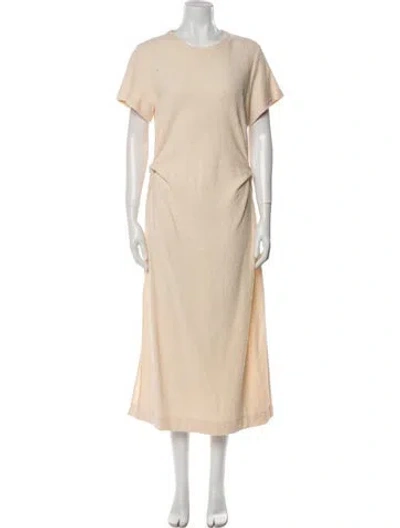 Pre-owned Tanya Taylor Crew Neck Long Dress In Neutral