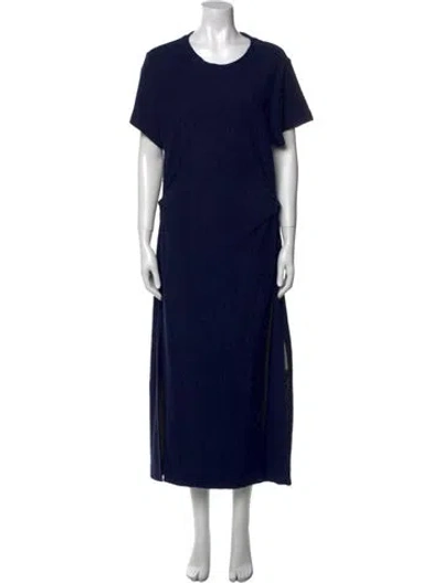 Pre-owned Tanya Taylor Crew Neck Long Dress W/ Tags In Blue