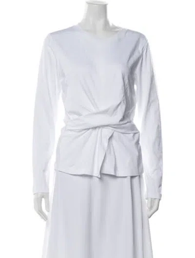 Pre-owned Tanya Taylor Crew Neck Long Sleeve Top W/ Tags In White