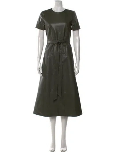 Pre-owned Tanya Taylor Crew Neck Midi Length Dress In Green