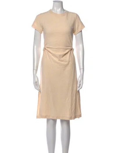 Pre-owned Tanya Taylor Crew Neck Midi Length Dress In Neutral