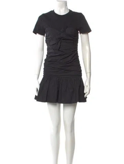 Pre-owned Tanya Taylor Crew Neck Mini Dress In Black