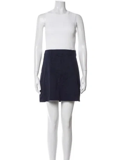 Pre-owned Tanya Taylor Crew Neck Mini Dress In Blue