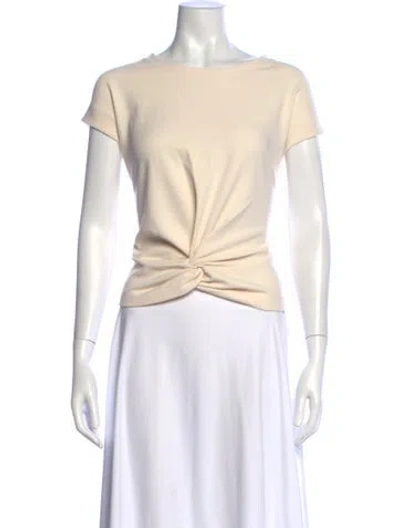 Pre-owned Tanya Taylor Crew Neck Short Sleeve Top In Neutral