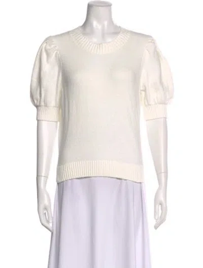 Pre-owned Tanya Taylor Crew Neck Short Sleeve Top W/ Tags In White