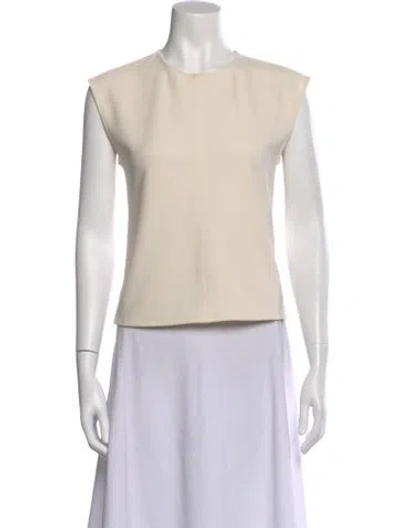 Pre-owned Tanya Taylor Crew Neck Sleeveless Top In Neutral