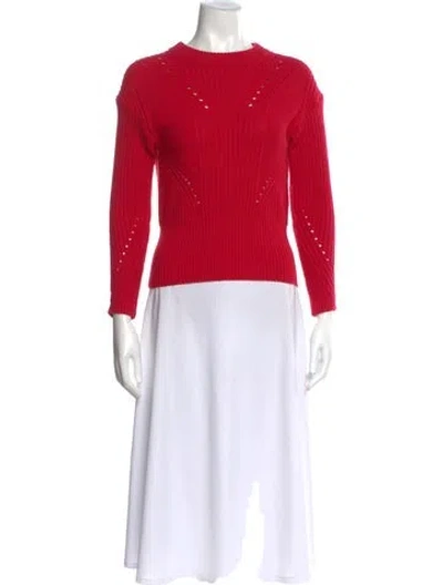 Pre-owned Tanya Taylor Crew Neck Sweater In Red