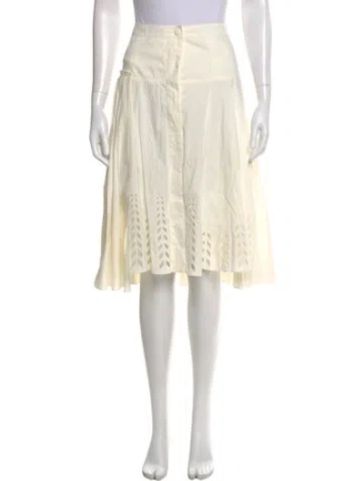 Pre-owned Tanya Taylor Cutout Accent Knee-length Skirt In Neutral