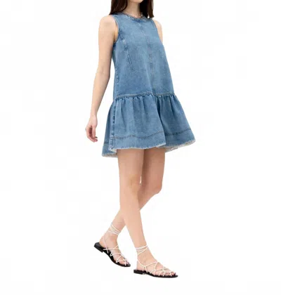 Tanya Taylor Cynthia Denim Dress In Light Indigo Blue