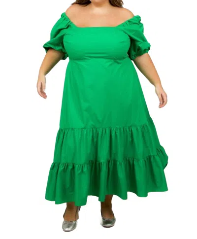 Tanya Taylor Cynthia Dress - Plus In Kelly Green