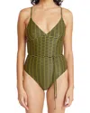 Tanya Taylor Dahlia One-piece In Green