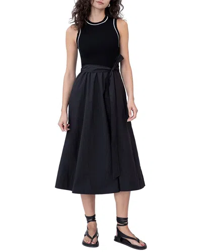 Tanya Taylor Devon Solid Poplin Dress In Black