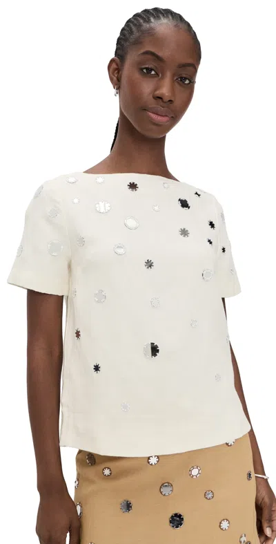 Tanya Taylor Eden Top Cream In White