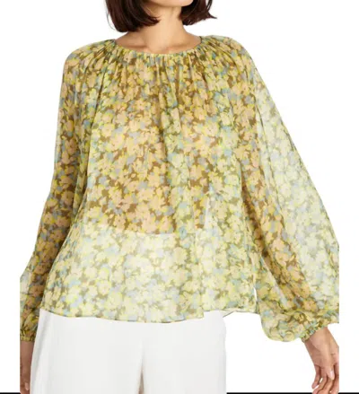 Tanya Taylor Elaine Top In Cameo Blue Multi