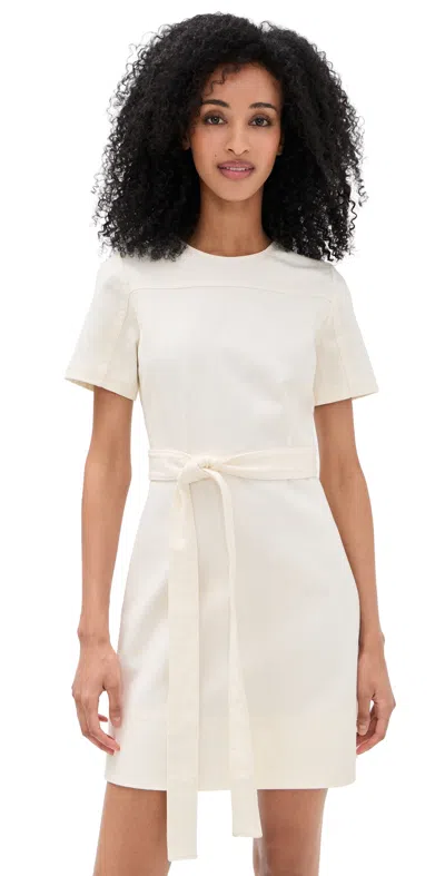 Tanya Taylor Ella Denim Mini Dress Chalk In White