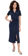 Tanya Taylor Ellicot Short-sleeve Midi Dress In Blue