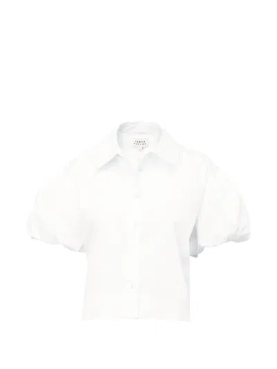 Tanya Taylor Elza Puff-sleeve Top In White