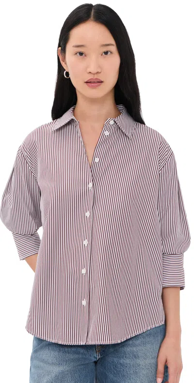 Tanya Taylor Emmy Top Dark Fig/optic White Multi