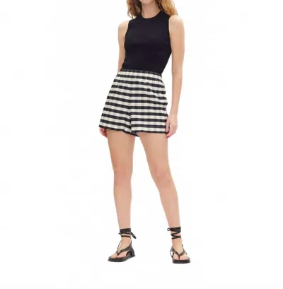 Tanya Taylor Fallon Gingham Mini Length Short In Black/ White