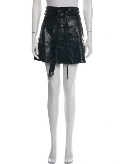 Pre-owned Tanya Taylor Faux Leather Mini Skirt In Black