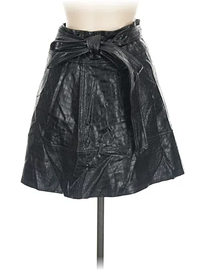 Pre-owned Tanya Taylor Faux Leather Skirt In Black