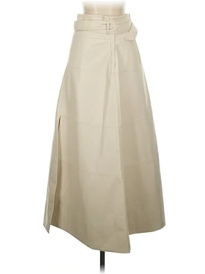 Pre-owned Tanya Taylor Faux Leather Skirt In White