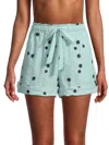 Tanya Taylor Flora Drawstring Cotton Shorts In Sunburst Araucana In Multi