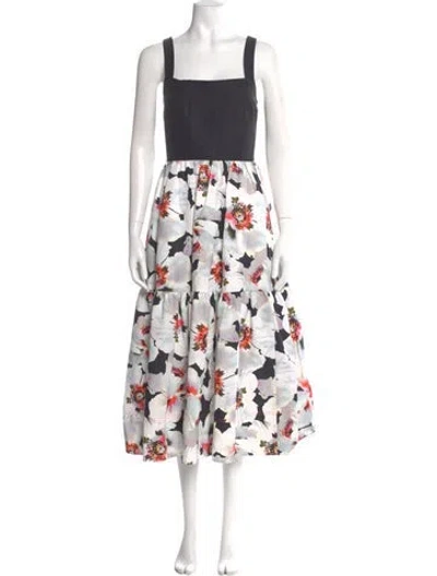 Pre-owned Tanya Taylor Floral Print Long Dress In Multi