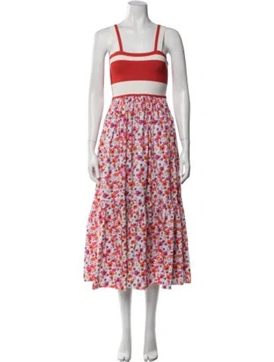 Pre-owned Tanya Taylor Floral Print Midi Length Dress In Multi